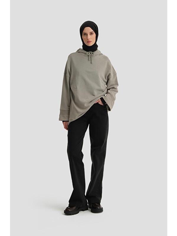 ARMİNE Yıkama Efektli Sweat 24Kd6804 Vizon