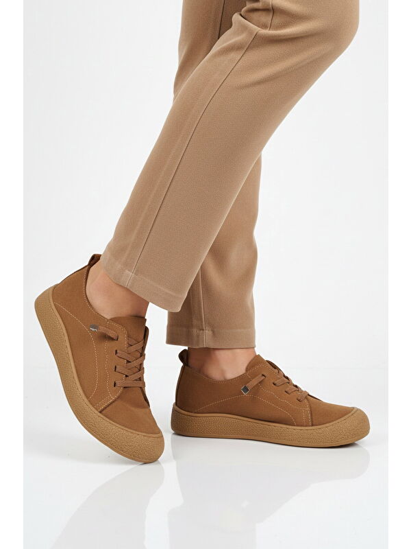Ayakmod Bej Ayakmod Hakiki Deri Kadın Casual Ayakkabı 232 Z