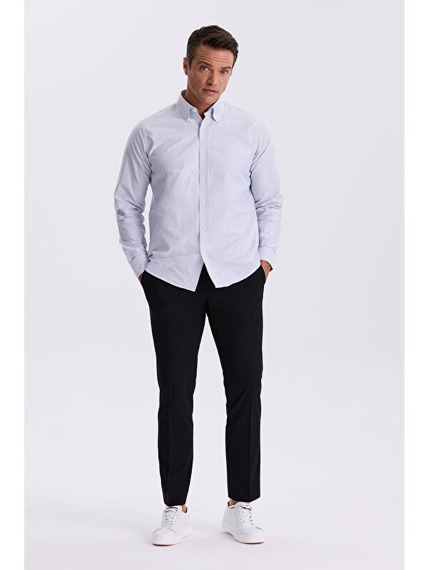 JAKAMEN Siyah Comfort Fit Bambu Karışımlı Rahat Kesim Esnek Kumaş Pantolon