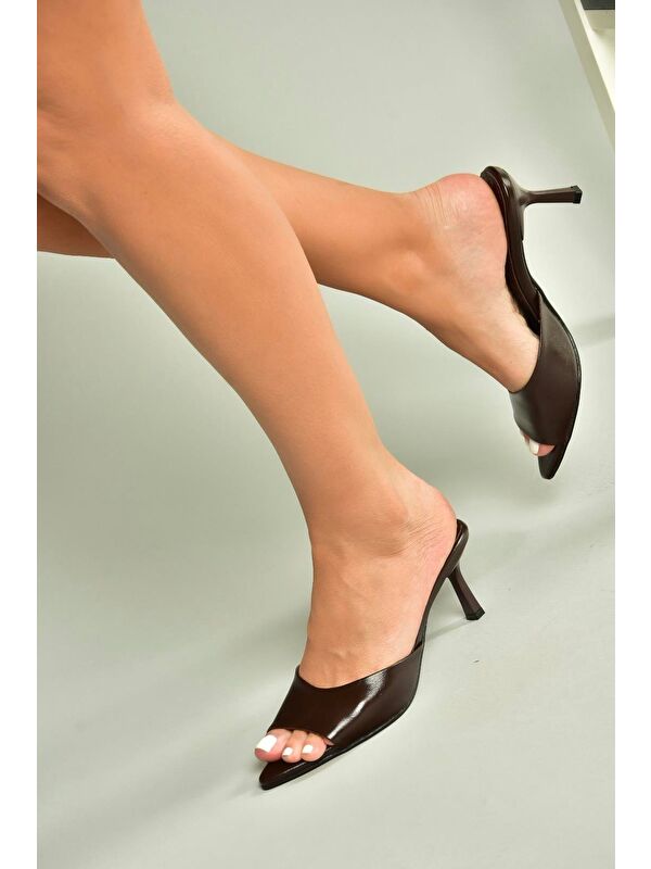 Kahverengi Kadın Topuklu Ayakkabı U654081009 - Görsel 5