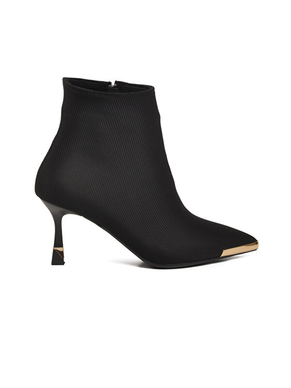 Ayakmod Siyah Ayakmod İçi Polarli Fermuarlı Kadın Topuklu Bot 878605 Z