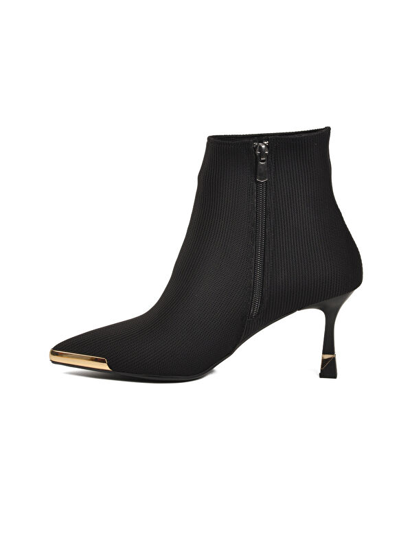 Ayakmod Siyah Ayakmod İçi Polarli Fermuarlı Kadın Topuklu Bot 878605 Z