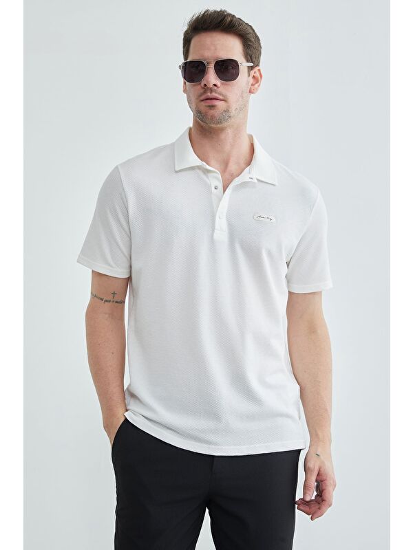 Fullamoda Petek Kumaş Çıtçıtlı Polo Yaka Tişört