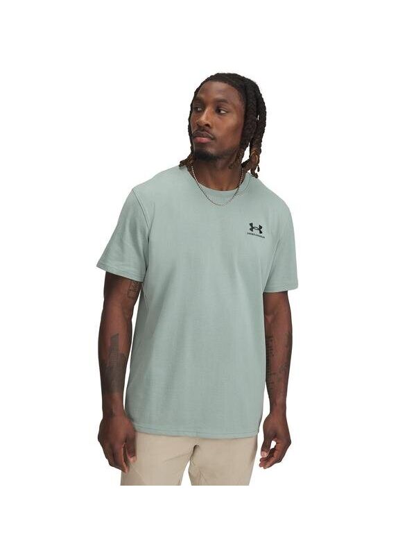 Under Armour Logo Embroidered Heavyweight Erkek Yeşil Yuvarlak Yaka Tişört