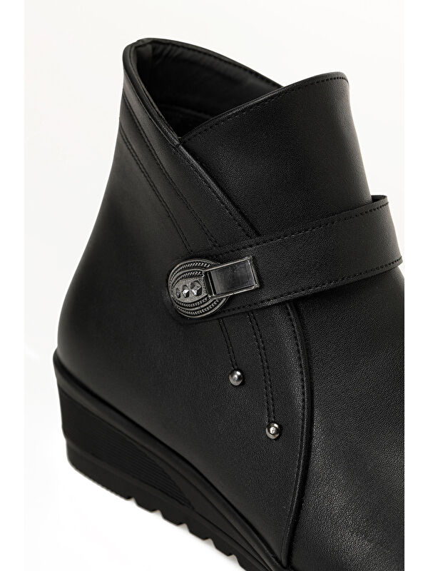 162294.Z5PR Siyah Kadın Dolgu Topuk Bot - Görsel 8