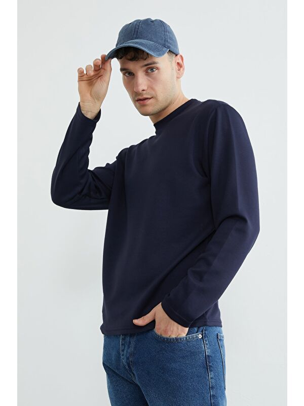 Fullamoda Basic Bisiklet Yaka Modal Sweatshirt