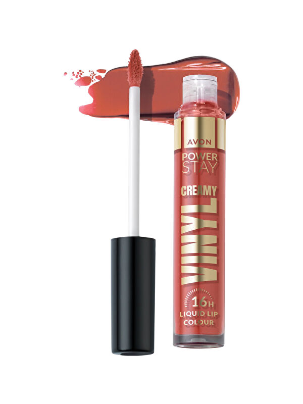 AVON Power Stay Kremsi Vinyl Likit Ruj - Ambitious Apricot