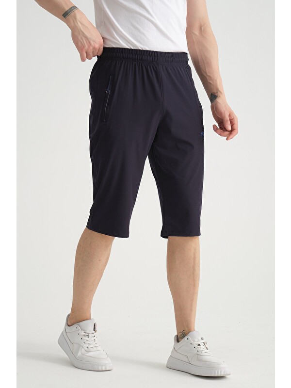 Shooter Sportswear Erkek Kapri Nefes Alabilen Fermuarlı Minimal Nakış Detaylı