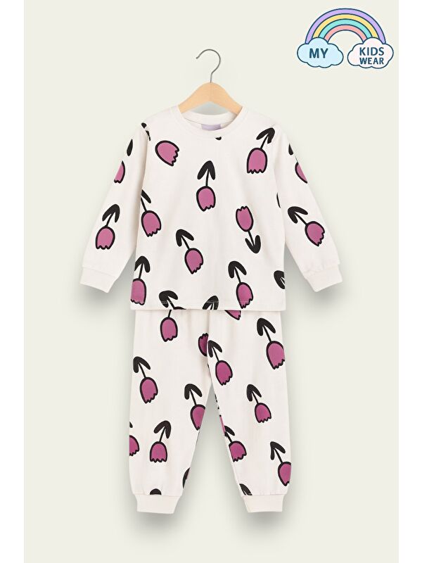 My Kids Wear Çocuk Pamuklu Desenli İkili Pijama Takımı 4-8 Yaş 12229