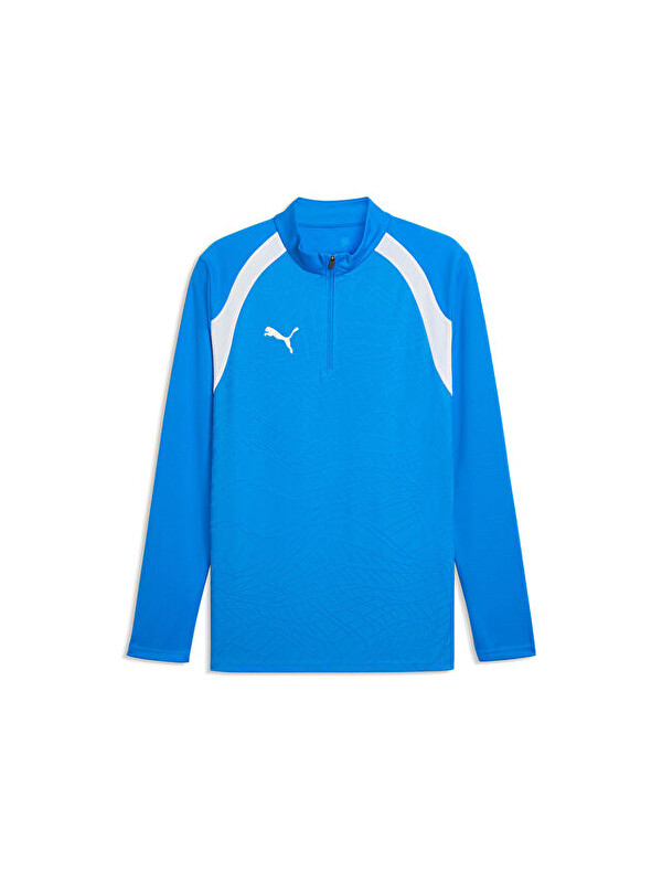 Puma Teamfinal26 Training 1/4 Zip Erkek Futbol Antrenman Uzun Kollu Tişört 65967902 Mavi