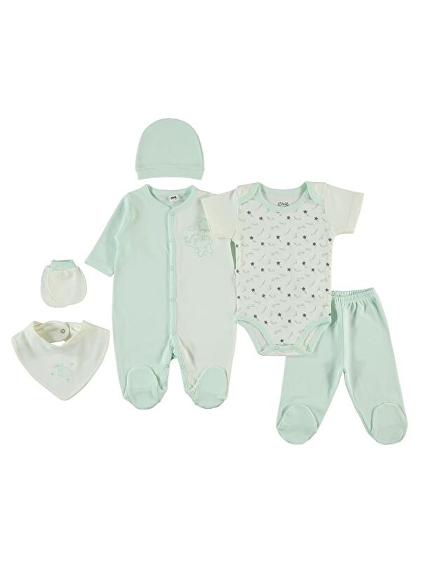 Civil Baby Kız Bebek 6'lı Zıbın Takımları - Yeşil 0-1 Ay
