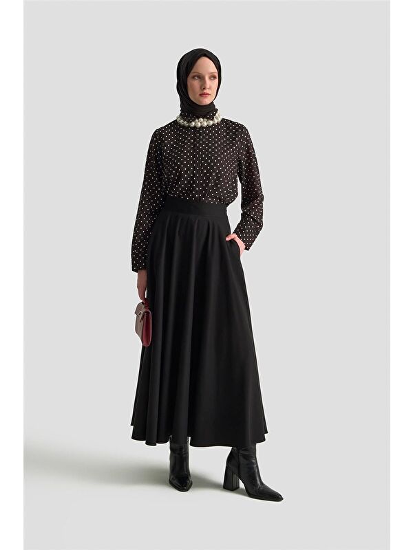 ARMİNE Puantiyeli Gömlek 25Kd1008 Siyah