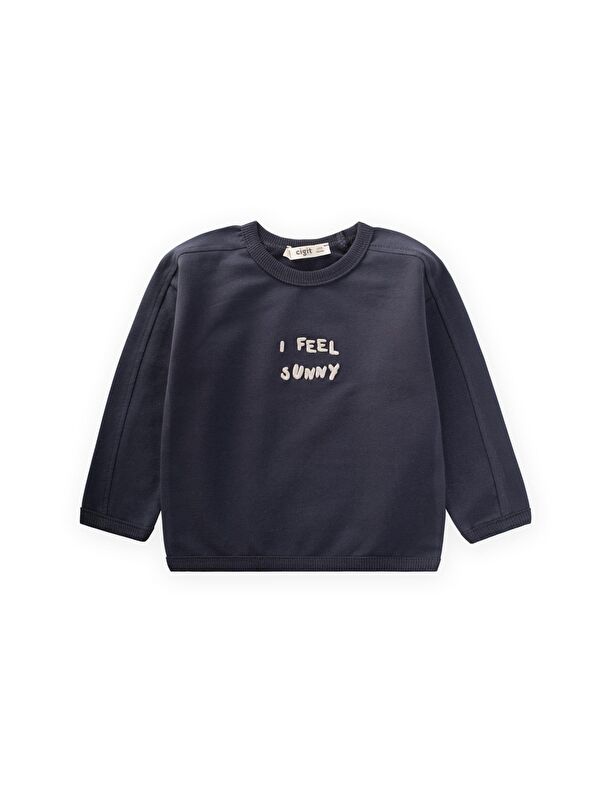 CİGİT Nakışlı Sweatshirt 1-7 Yaş Antrasit