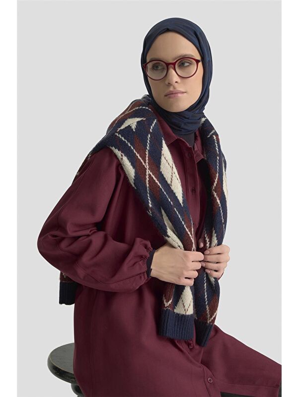 ARMİNE Bağcıklı Safari Tunik 25Kd9012 Bordo