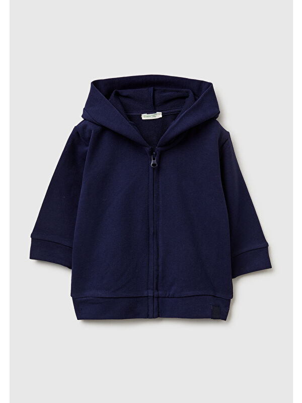 United Colors Of Benetton Bebek Kulaklı Kapüşonlu Fermuarlı Sweatshirt
