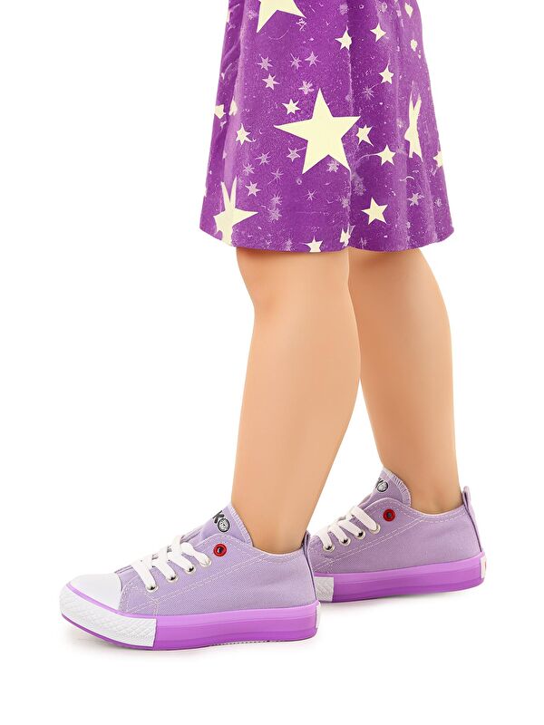 Tinna Bağcıklı Kız Çocuk Keten Spor Ayakkabı - Görsel 3