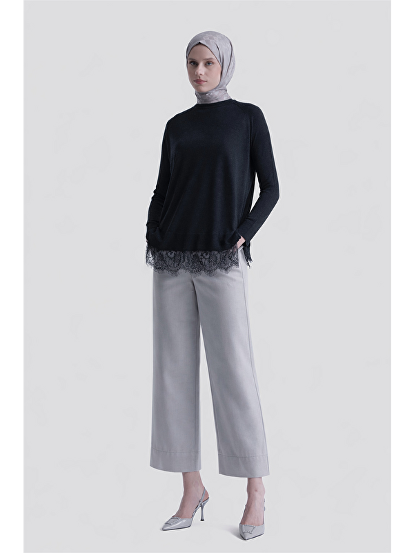 ARMİNE Dantelli Rayon Tunik Lacivert