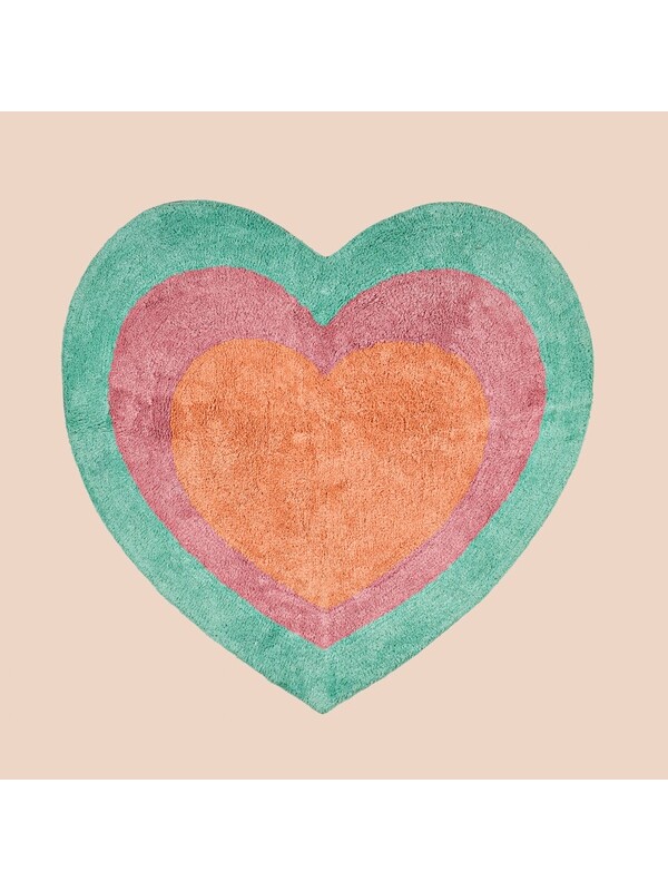 Evidea Soft Heart Tufting Banyo Paspası - Renkli - 90x90 cm