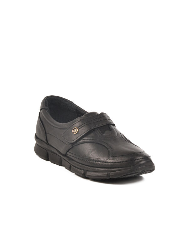 Siyah Hakiki Deri Anatomik Kadın Casual Ayakkabı 604 Z - Görsel 4