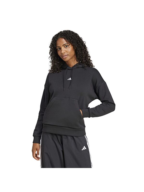 Adidas Small Logo Feel Cozy Kadın Siyah Kapüşonlu Sweatshirt