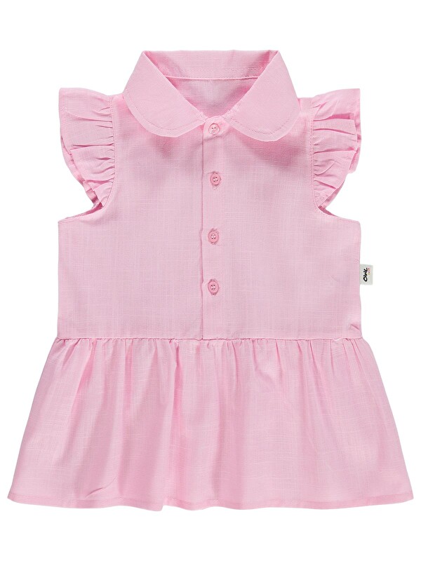 Civil Baby Bebe Yakalı Düz 6-18 Ay Elbise - Pembe