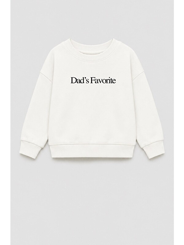 Monila Unisex Çocuk 3 İplik Kumaş Slogan Baskılı Sweatshirt