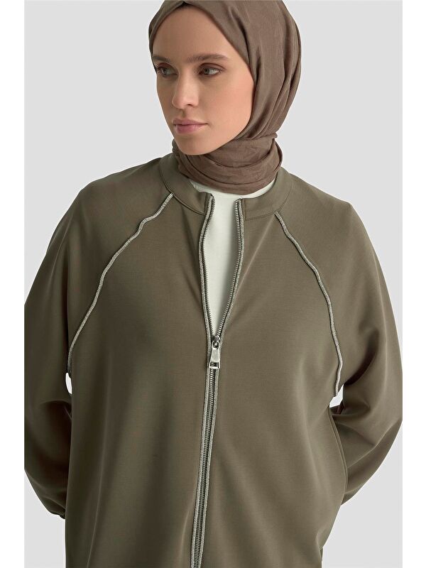 ARMİNE Biyeli Örme Takım 25Kd1176 Haki