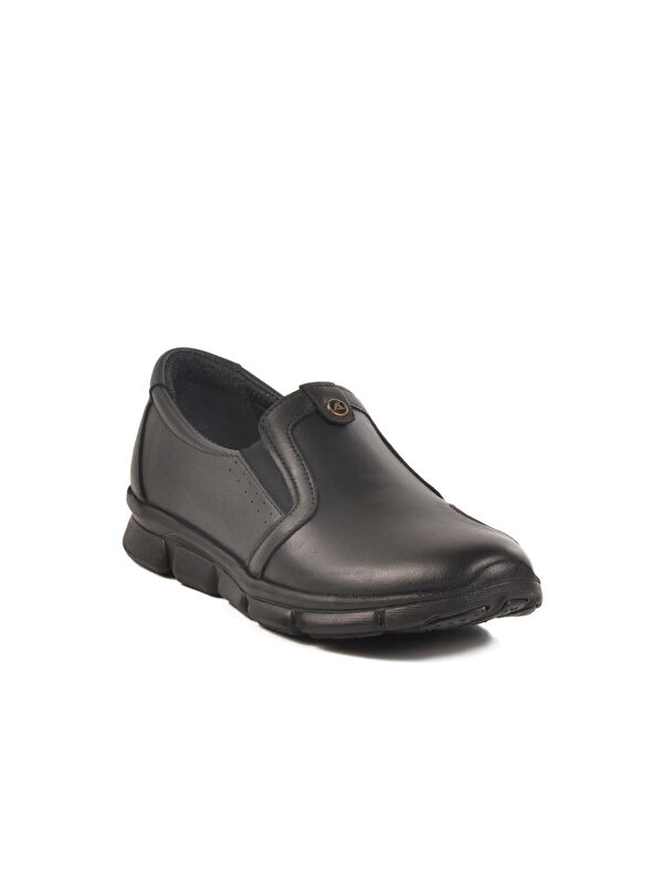 Siyah Hakiki Deri Anatomik Kadın Casual Ayakkabı 609 Z - Görsel 4