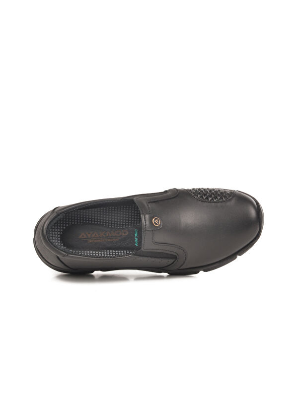 Siyah Hakiki Deri Anatomik Kadın Casual Ayakkabı 609 Z - Görsel 5