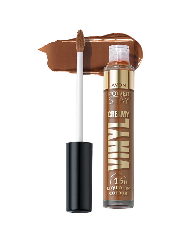 AVON Power Stay Kremsi Vinyl Likit Ruj - Successful Sepia