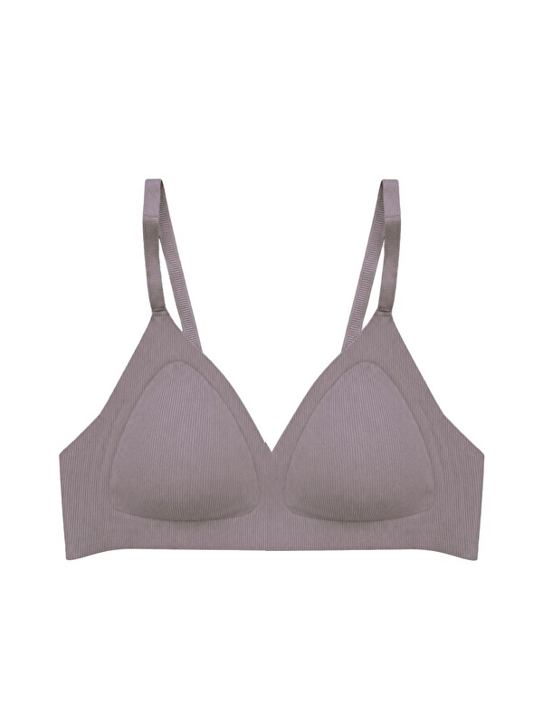Cottonhill Seamless Bra - Velour | Kahverengi Lazer Kesim Balensiz Üçgen Form Dikişsiz Kadın Sütyen