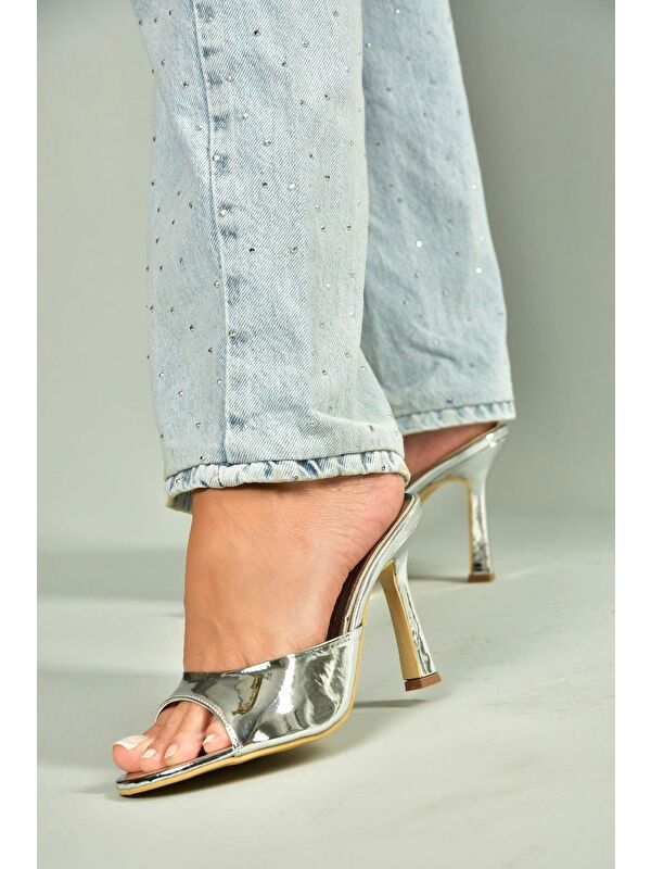 Gümüş Kadın Topuklu Ayakkabı U997062834 - Görsel 6