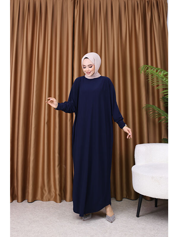 Comstar Kadın Trend Basic Uzun Kollu Lacivert Elbise