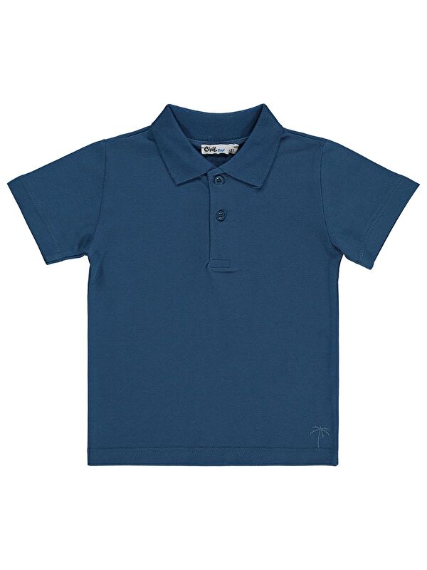 Civil Boys Erkek Çocuk Palmiye Nakışlı Polo Yaka 2-5 Yaş Tişört - Yeşil
