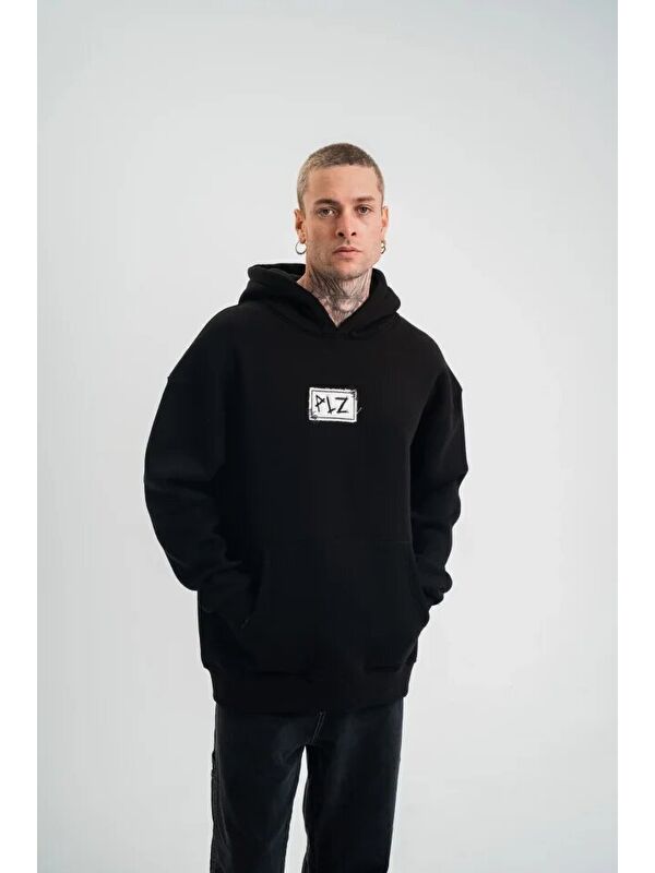 Jane's Unisex Kapüşonlu Uzun Kol Patchli Nakışlı Sweatshirt