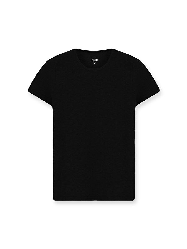 Kiğılı Bisiklet Yaka Slim Fit Dar Kesim Pamuk Fitilli %100 Pamuk Tişört