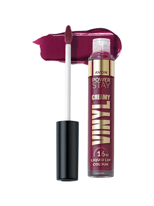 AVON Power Stay Kremsi Vinyl Likit Ruj - In Charge Mauve