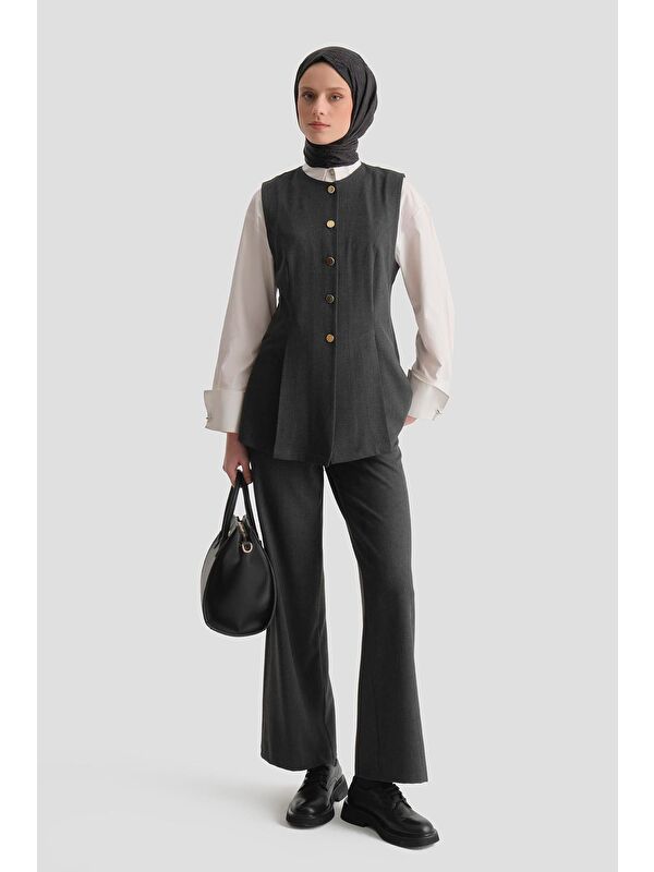 ARMİNE Fitted Yelekli Takım Antrasit