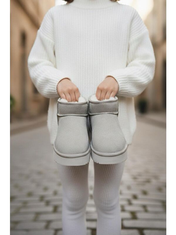 Frz F200 İçi ve İç Tabanı Kürklü Termal Kız Çocuk Süet Bot - Görsel 4