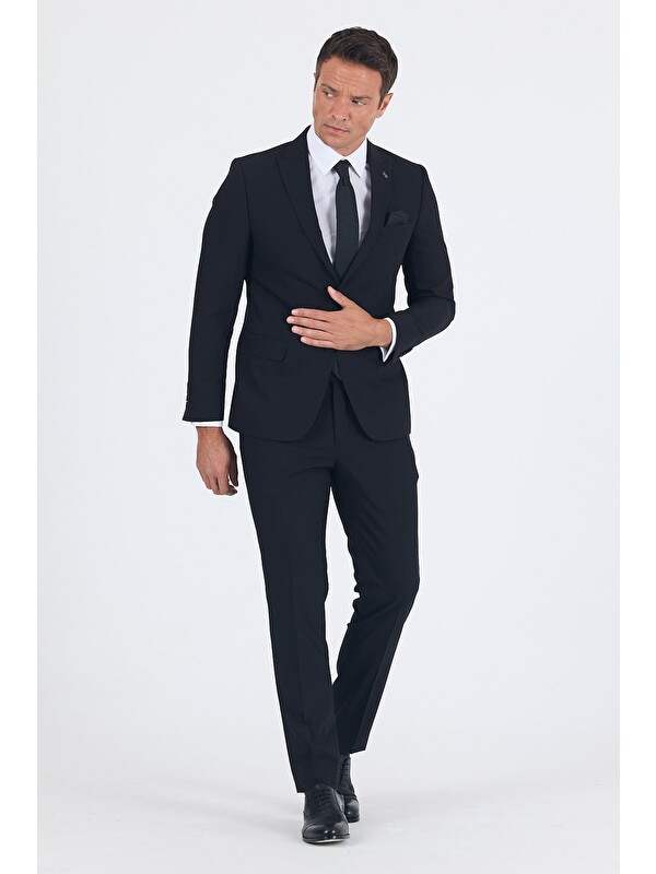 İMZA Kılıç Yaka Esnek 6 Drop Slim Fit Basic Takım Elbise 1001255011