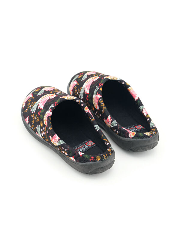 Gezer Kahverengi Gezer Kışlık Pu Kadın Rahat Taban Desenli Ev Bahçe Gondol Terlik