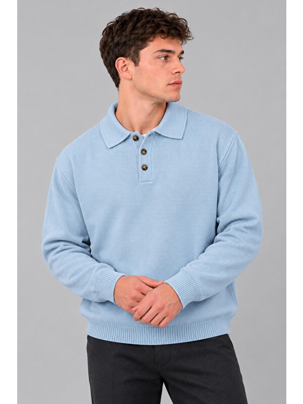 Stilkombin Oversize Düğmeli Yaka Örgü Kazak DP 17501_10063