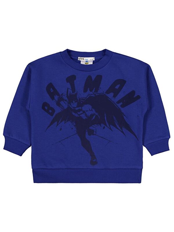Batman Karartma Baskılı 2-5 Yaş Sweatshirt - Mavi 2-3 Yaş