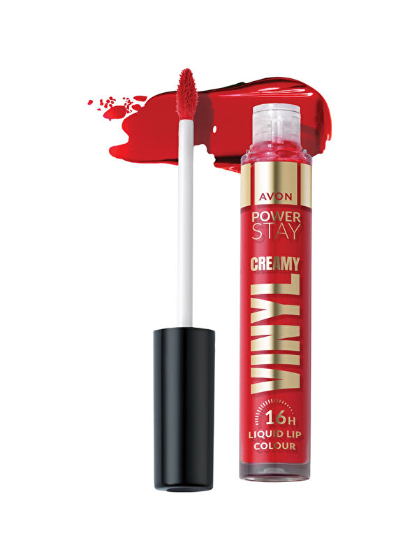 AVON Power Stay Kremsi Vinyl Likit Ruj - In Command Coral