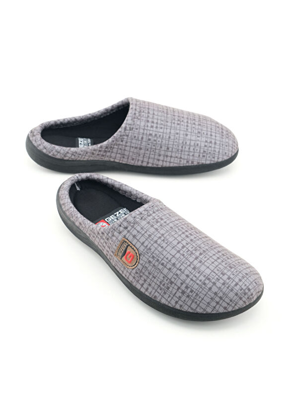 Erkek Kışlık PU Rahat Taban Ev Bahçe Gondol Terlik - Görsel 2