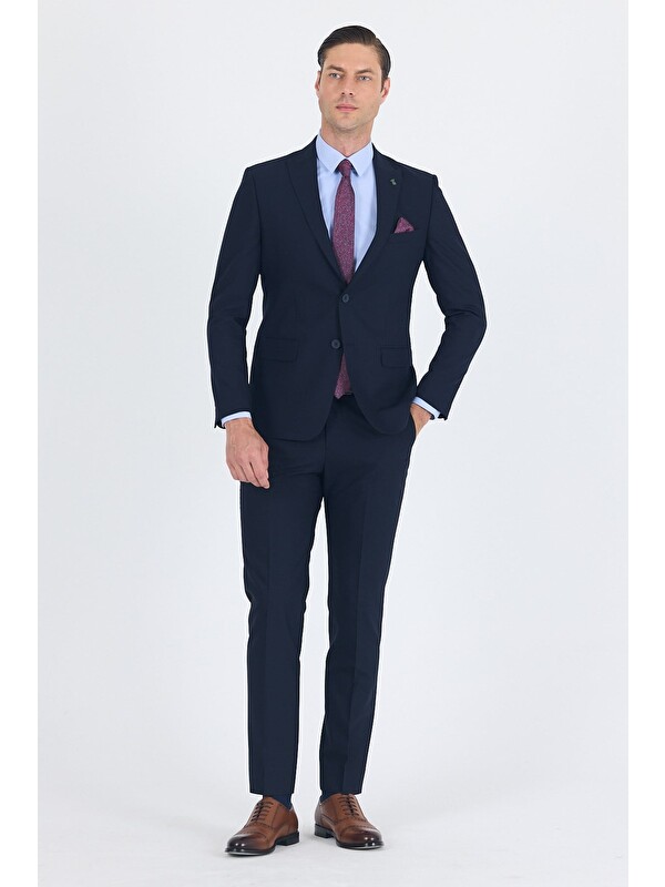 İMZA Kılıç Yaka Esnek 6 Drop Slim Fit Basic Takım Elbise 1001255011