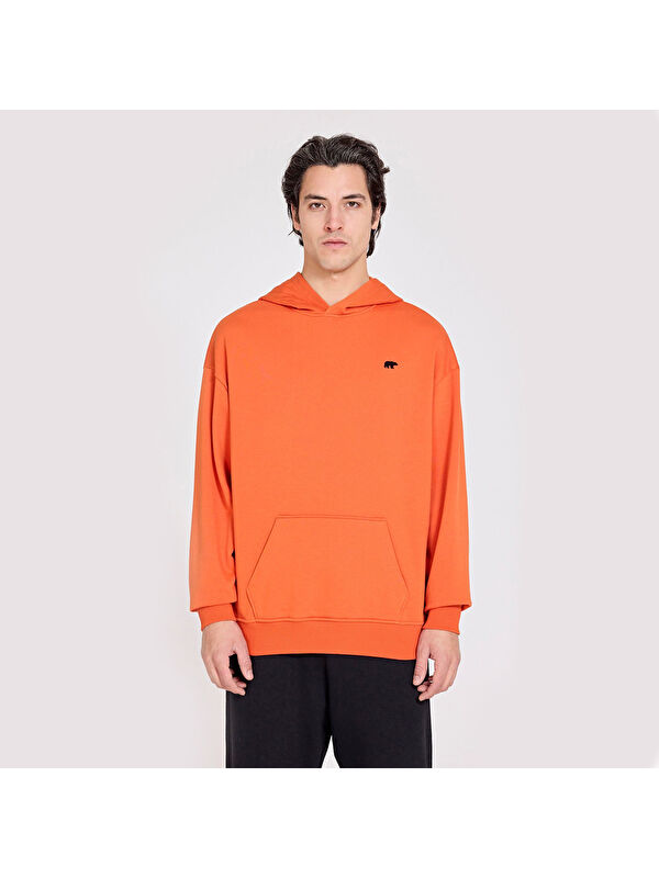 Bad Bear Drake Oversize Erkek Turuncu Kapüşonlu Hoodie