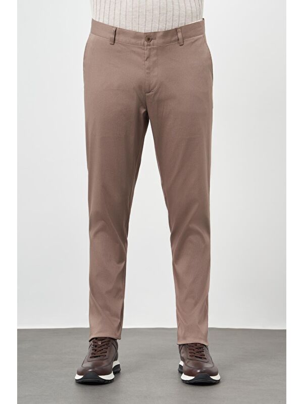 İMZA Bej Pamuklu Yandan Cepli Casual Comfort Fit Chino Pantolon 1003245164