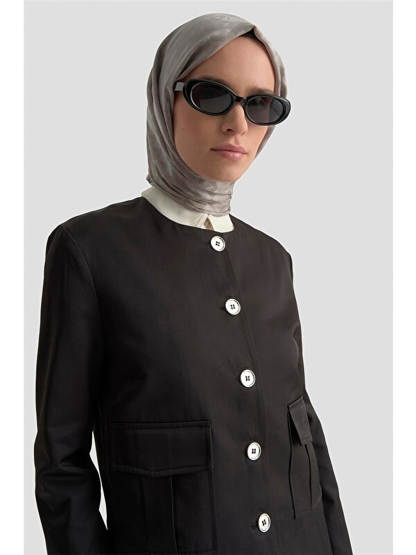 ARMİNE Düğme Detaylı Ceket Takım 25Kd1705 Siyah