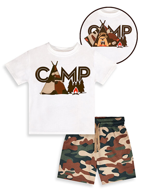 Denokids Camp Erkek Çocuk T-shirt Şort Takım